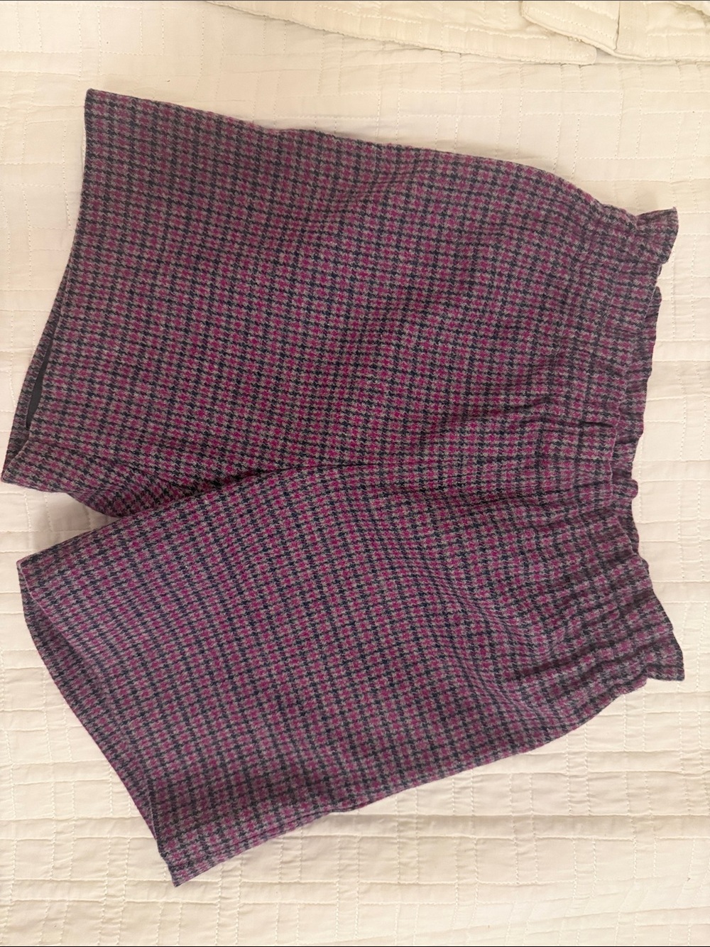 Bonpoint Purple and Black Houndstooth Shorts